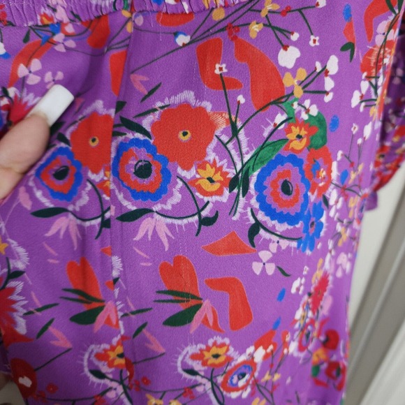 Saloni Womens Dress Eve Mini Button Lilac Pimpernel Purple Floral Prairie Size 2 - Picture 8 of 16